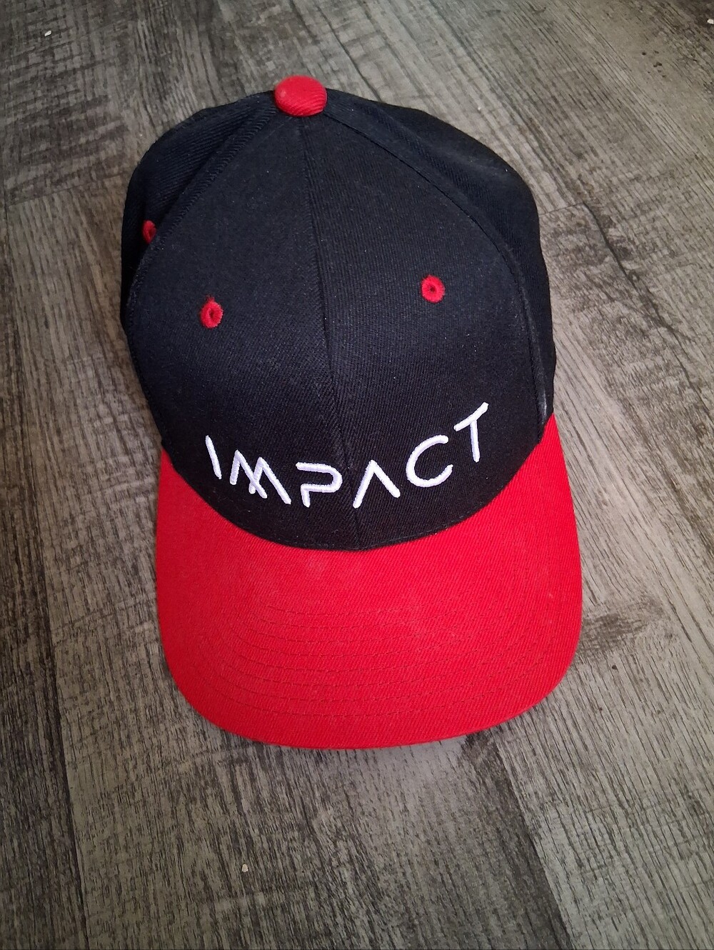 IMPACT Red & Black Snapback Hat Men